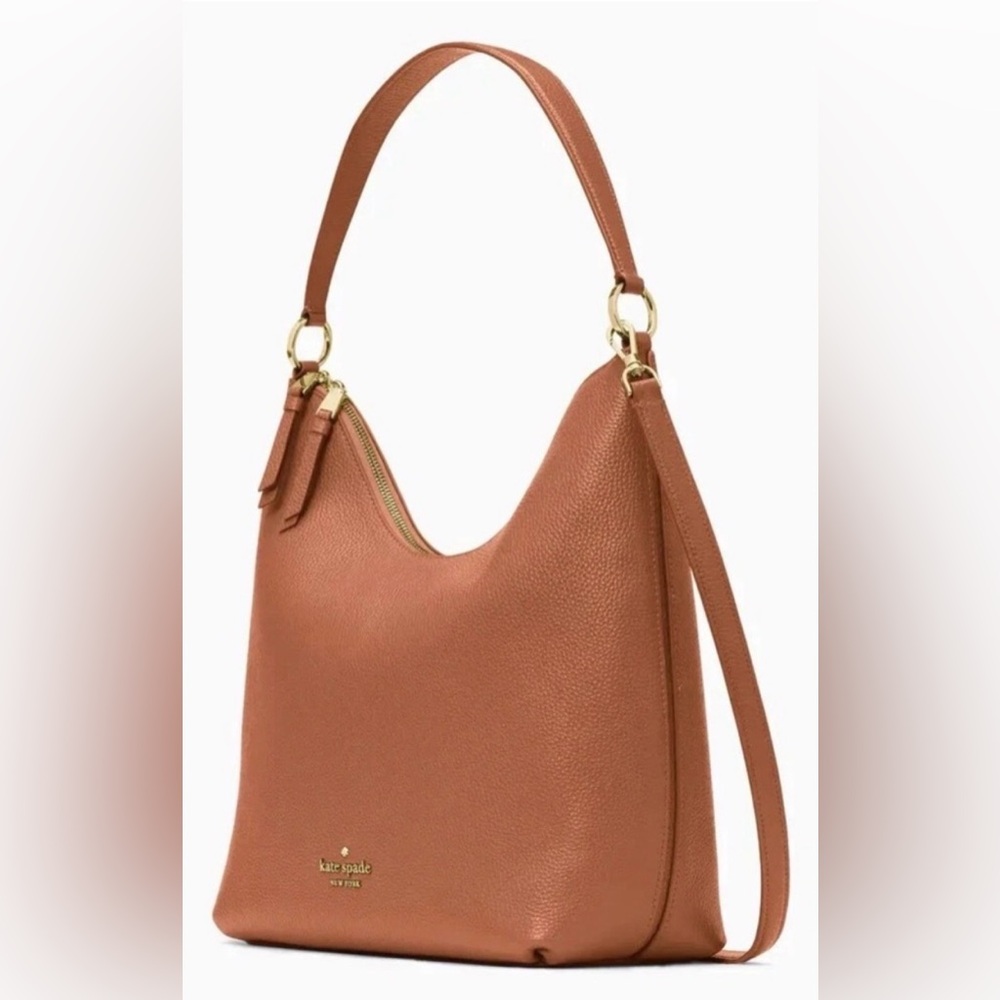 Kate Spade Zippy Pebbled Leather Shoulder Bag Warm Ginger K8140 NWT Crossbody - Picture 3 of 14